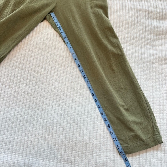 Everly Women's Olive Green Lightweight Cropped Pull On Pant Tie Waist Size Small - Picture 10 of 10